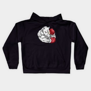 Funny rhino as a boxer Kids Hoodie